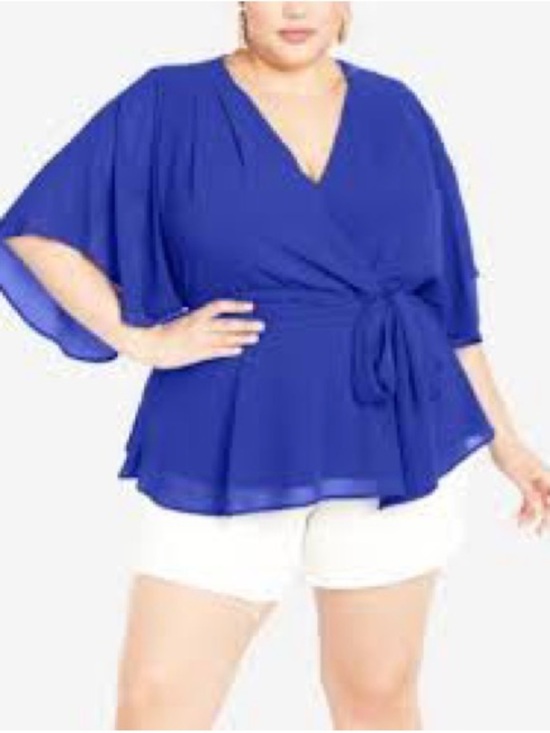 City Chic Tops - NWT City Chic Elegant Wrap Top, Size L/20, Ultra Blue
